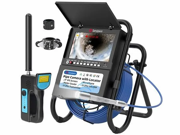 Rohrinspektionskamera zur Kanaldiagnose mit Monitor und Kamerakabel 